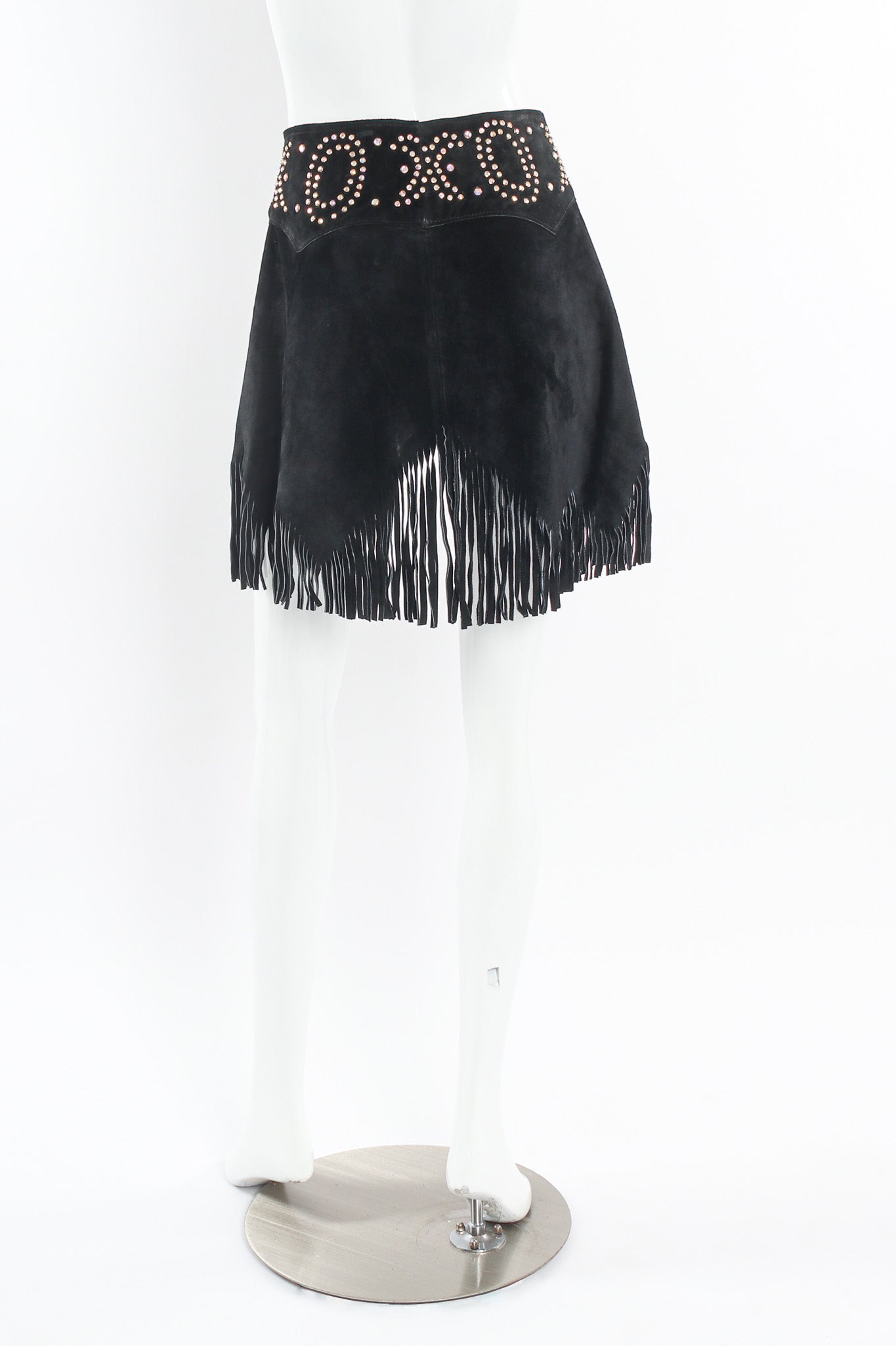 Vintage K.Baumann Studded Suede Chap Skirt Belt mannequin back @ Recess Los Angeles