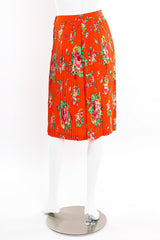 Bright floral pleated skirt by Kenzo Paris mannequin back view @recessla