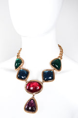 Recess Los Angeles Vintage Kenneth Jay Lane Avon Multicolor Jewel Ton Resin Gold Link Necklace Caprianti 