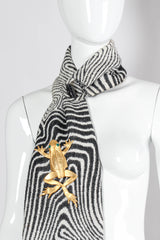 Vintage Kenneth Jay Lane Leaping Frog Brooch on mannequin scarf @ Recess Los Angeles