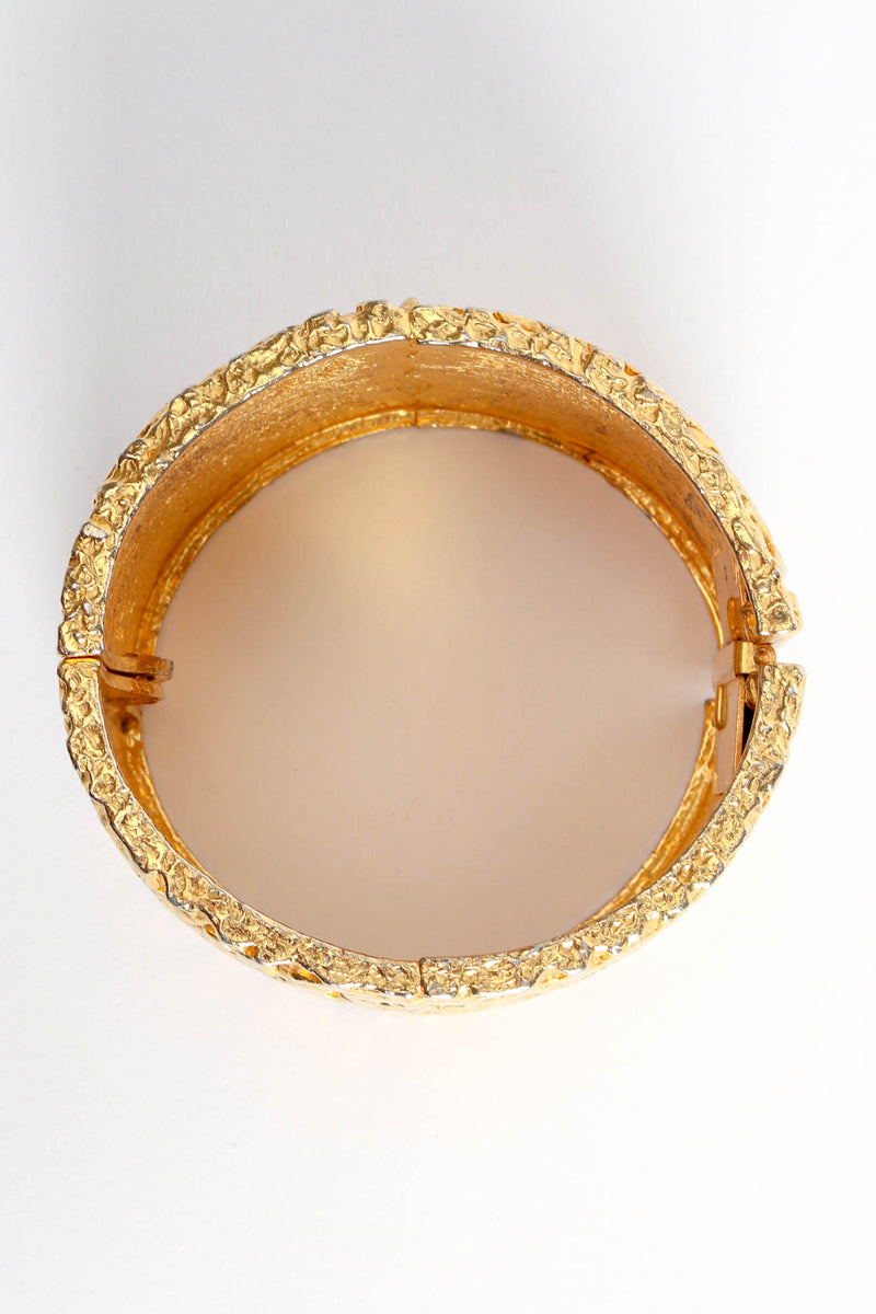Vintage Kenneth Jay Lane Wide Textured  Bracelet top view at Recess Los Angeles