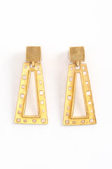 Vintage Karl Lagerfeld Geometric Cutout Drop Earrings front flat @ Recess Los Angeles