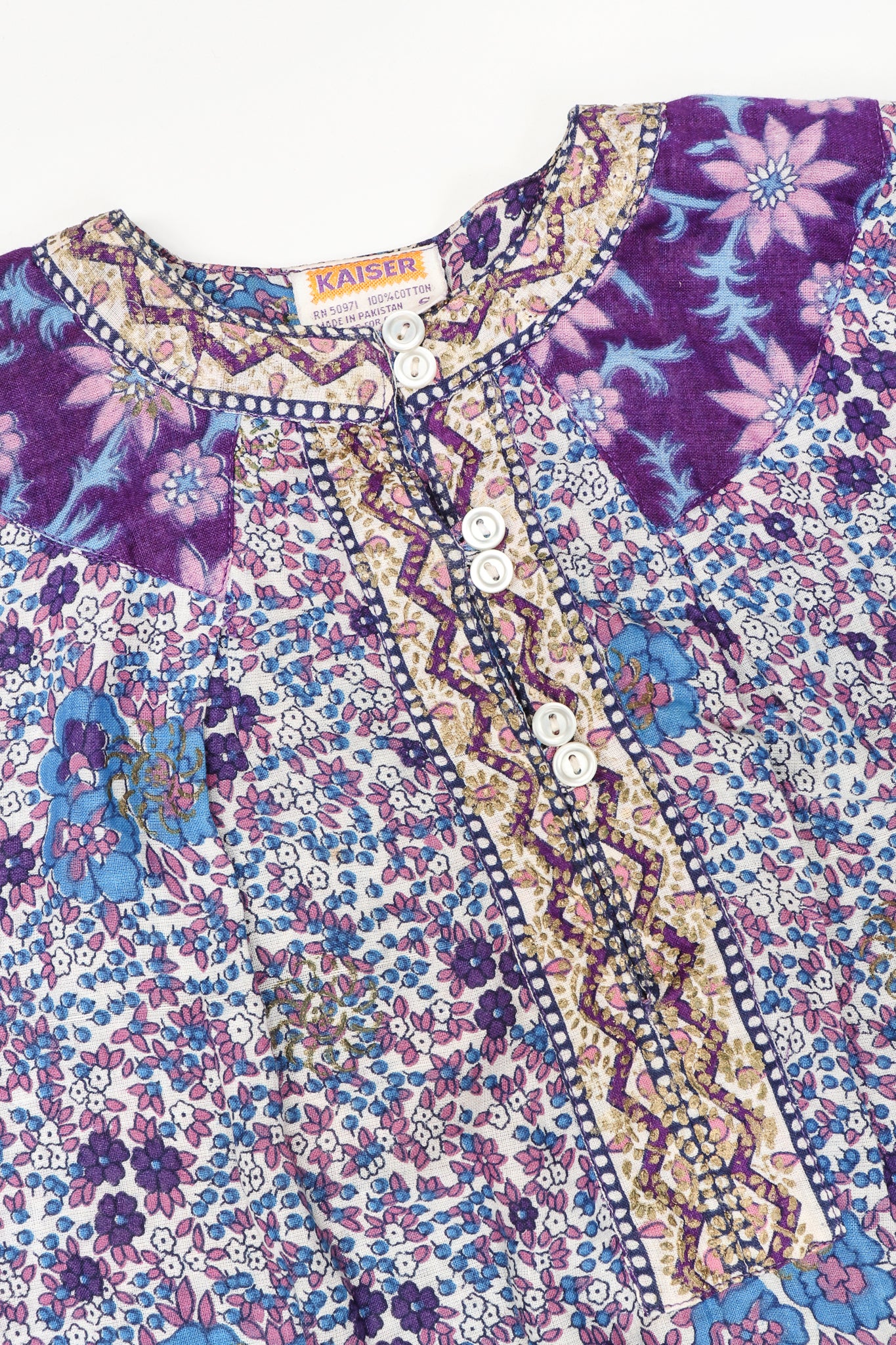 Recess Los Angeles Designer Consignment Vintage Kaiser Gauzy Boho Indian Peasant Dress