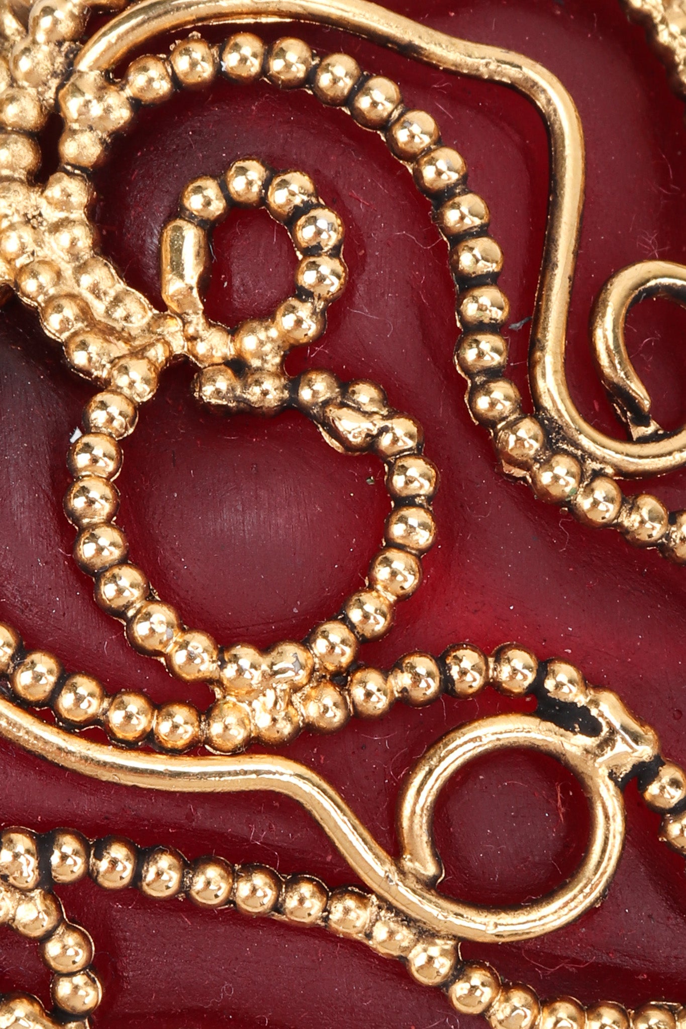 Recess Los Angeles Vintage Kalinger Baroque Bead Heart Drop Earrings