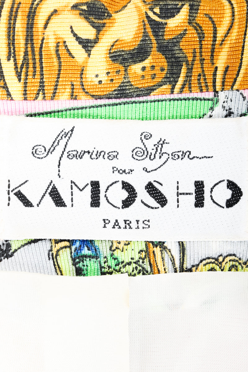 Vintage Kamosho by Marina Sitbon Baroque Circus Parade Jacket label on fabric