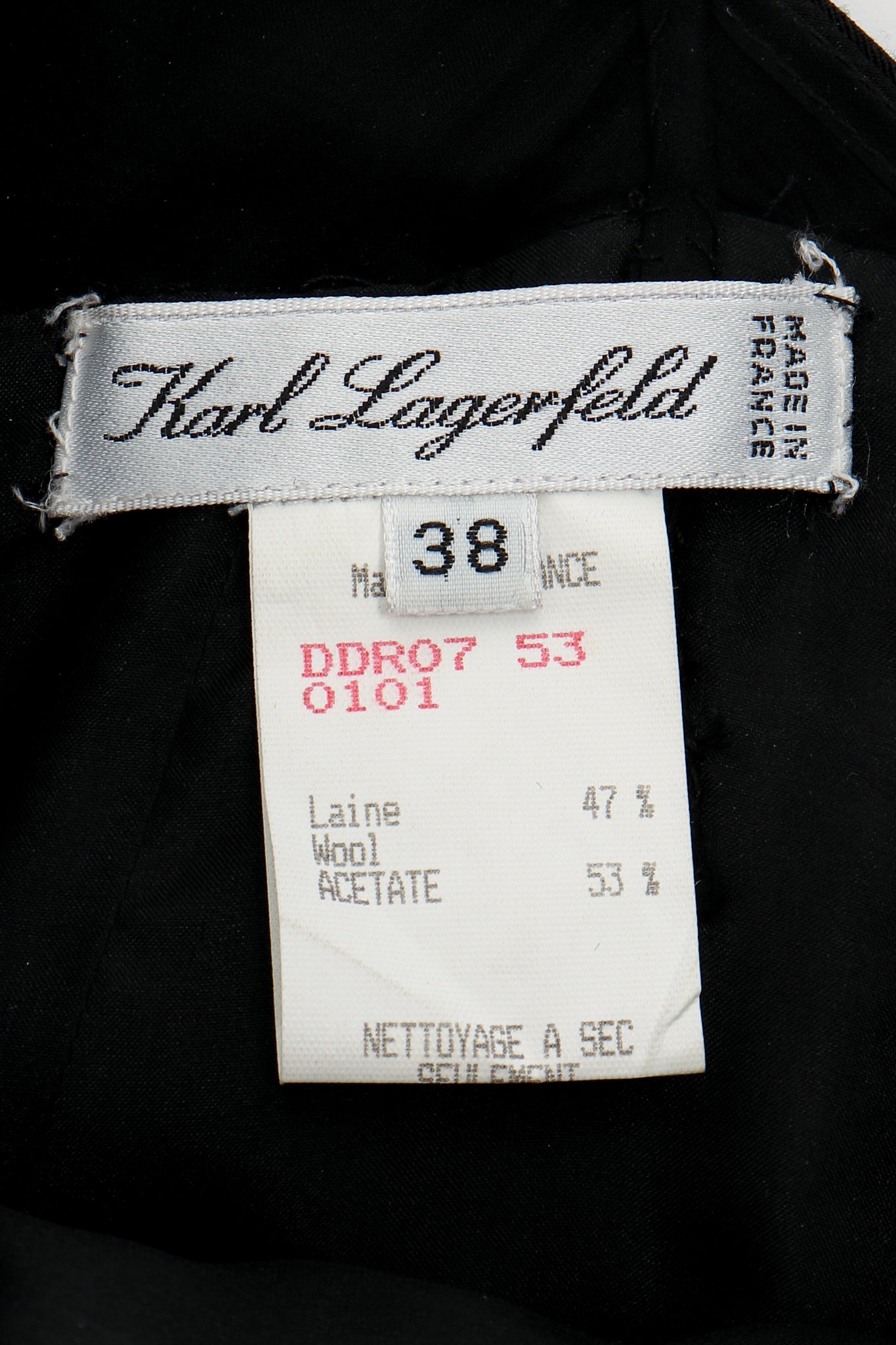 Vintage Karl Lagerfeld Layered Pointed Hem Dress label at Recess Los Angeles