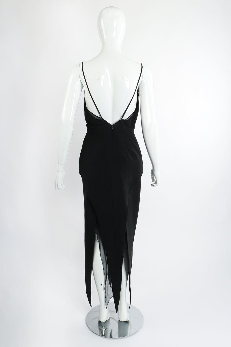 Vintage Karl Lagerfeld Layered Pointed Hem Dress on Mannequin back at Recess Los Angeles