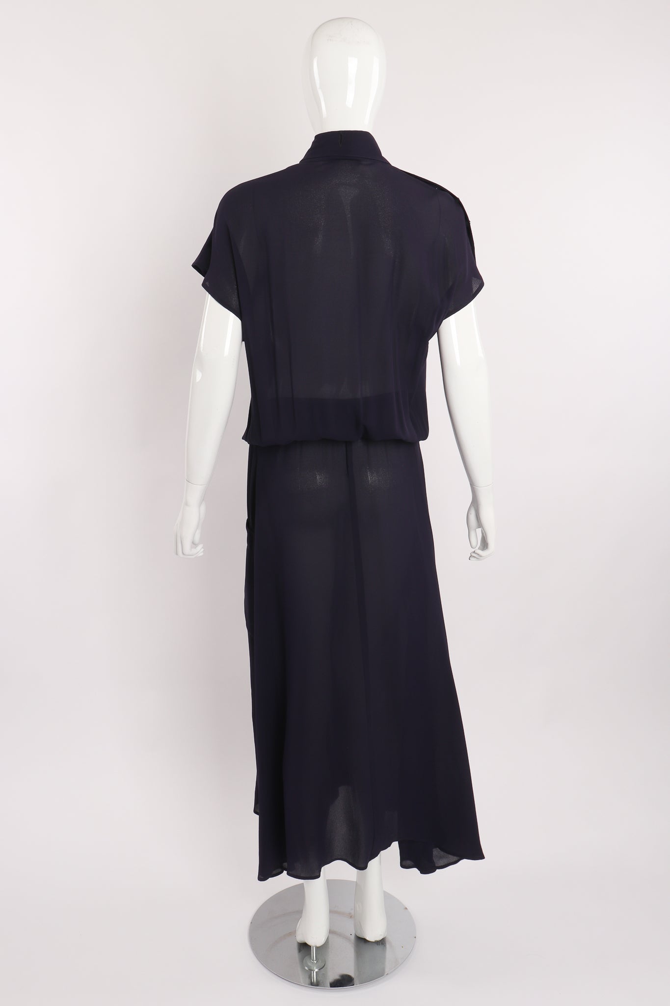 Vintage Karl Lagerfeld Sheer Longline Shirt Dress on Mannequin back at Recess Los Angeles