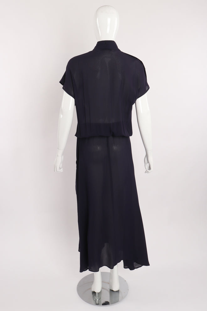 Vintage Karl Lagerfeld Sheer Longline Shirt Dress on Mannequin back at Recess Los Angeles