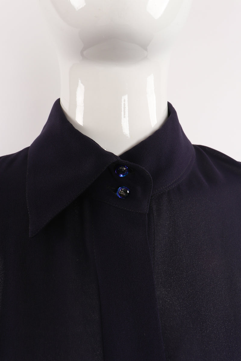 Vintage Karl Lagerfeld Sheer Longline Shirt Dress on Mannequin collar at Recess Los Angeles