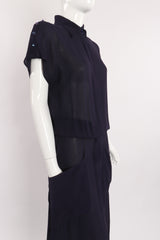 Vintage Karl Lagerfeld Sheer Longline Shirt Dress on Mannequin side at Recess Los Angeles