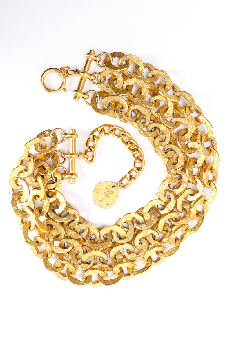 Vintage Karl Lagerfeld Triple Chain Choker Necklace flat lay @ Recess LA