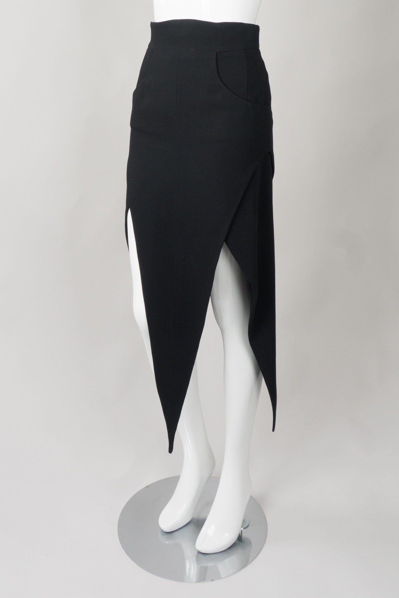 Karl Lagerfeld Wool High Waist Pointed Hem Skirt