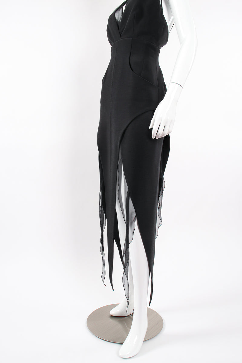 Vintage Karl Lagerfeld Layered Pointed Hem Dress on Mannequin skirt at Recess Los Angeles