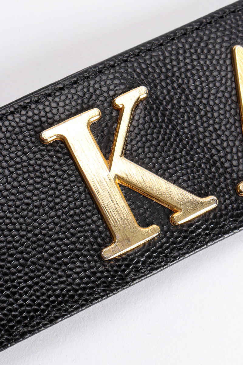 Vintage Karl Lagerfeld Leather Logo Belt letter wear at Recess Los Angeles