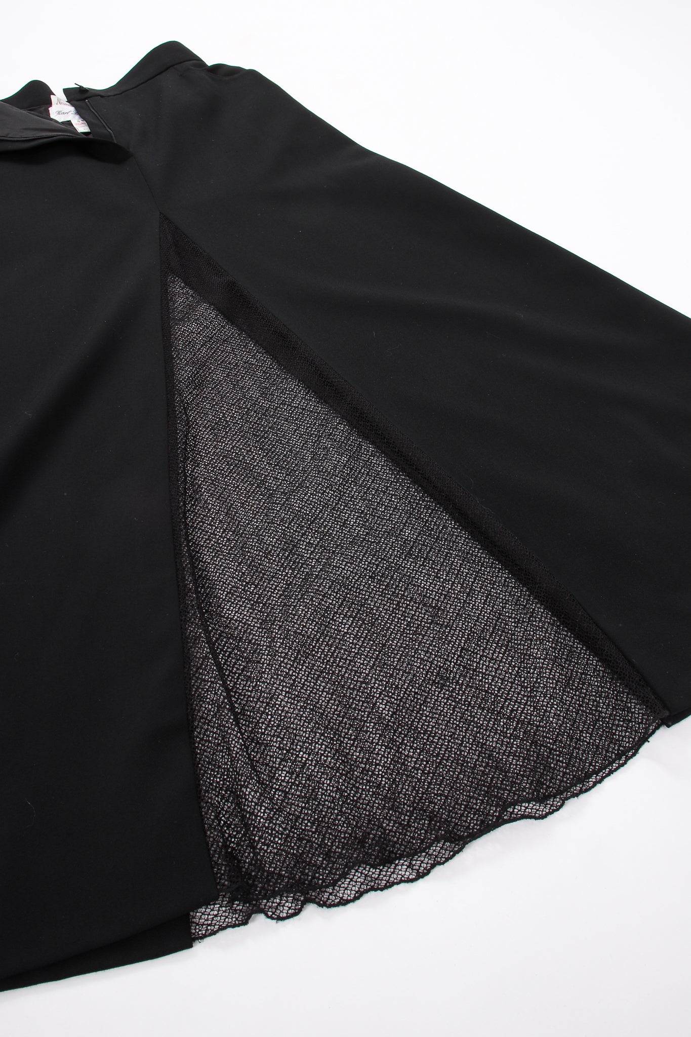 VIntage Karl Lagerfeld Mesh Cutout Jacket & Skirt Set skirt flat detail at Recess LA
