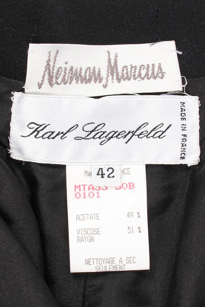 VIntage Karl Lagerfeld Mesh Cutout Jacket & Skirt Set label at Recess LA
