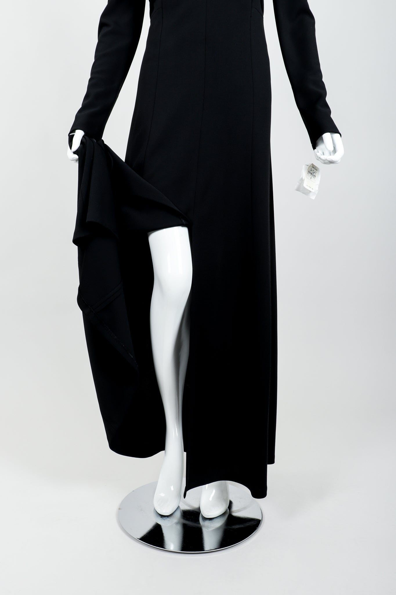 Vintage Karl Lagerfeld Twist Front Dress on Mannequin slit at Recess Los Angeles