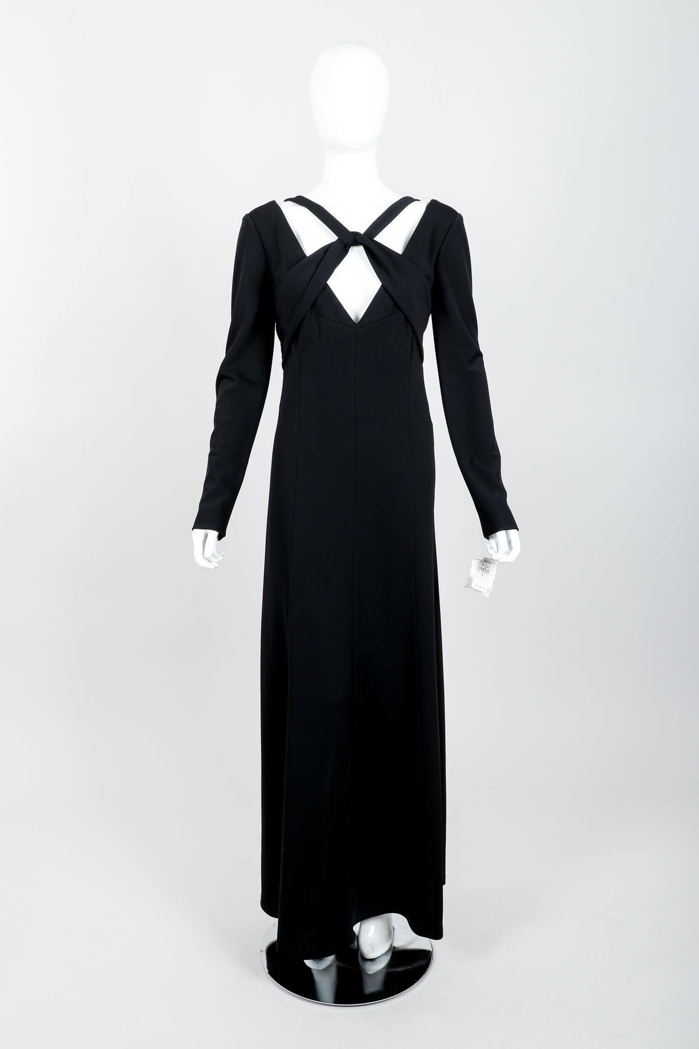Vintage Karl Lagerfeld Twist Front Dress on Mannequin front at Recess Los Angeles