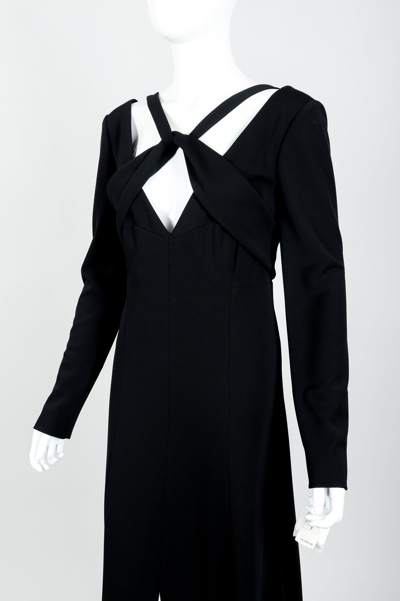 Vintage Karl Lagerfeld Twist Front Dress on Mannequin crop at Recess Los Angeles