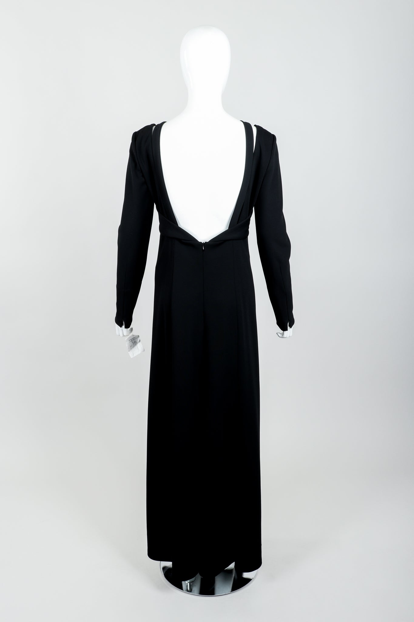 Vintage Karl Lagerfeld Twist Front Dress on Mannequin back at Recess Los Angeles