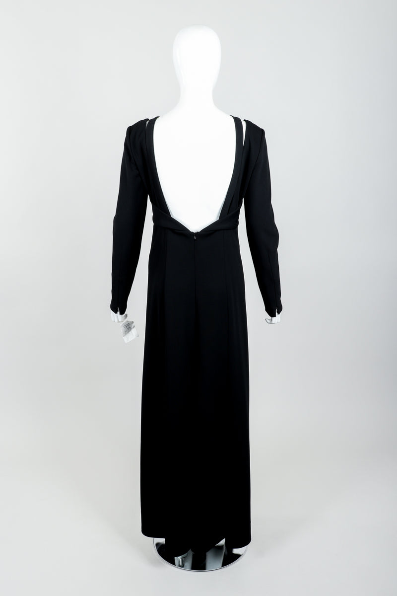 Vintage Karl Lagerfeld Twist Front Dress on Mannequin back at Recess Los Angeles