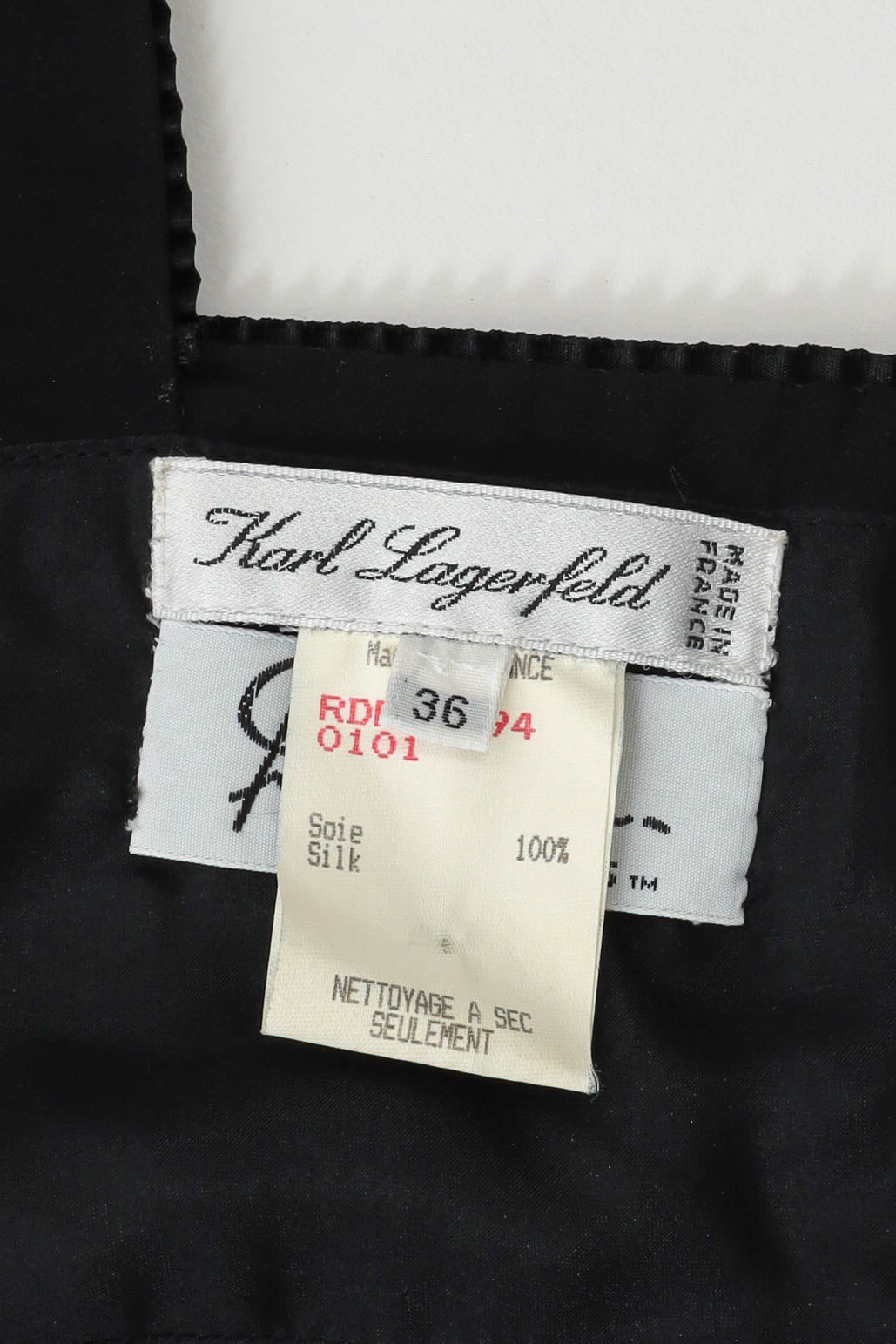 Vintage Karl Lagerfeld Mesh Stripes Pleat Dress tag @ Recess LA