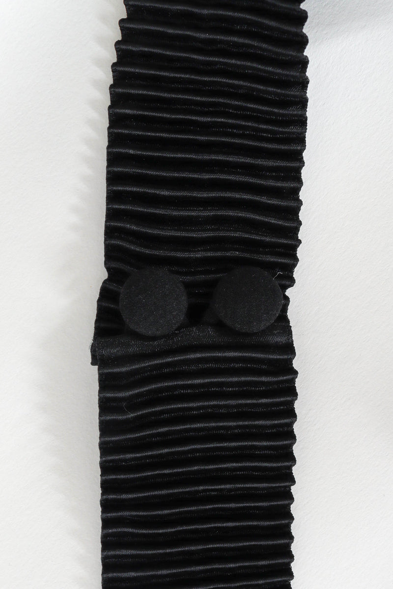 Vintage Karl Lagerfeld Mesh Stripes Pleat Dress knife edge pleat detail/halter button @ Recess LA