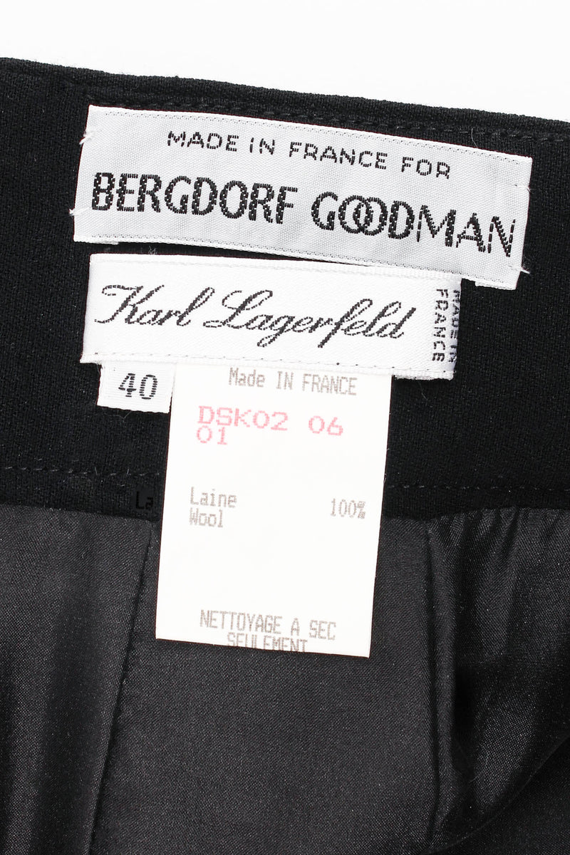 Vintage Karl Lagerfeld High Waist Pointed Hem Skirt III label at Recess Los Angeles