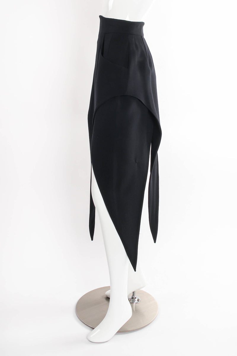 Vintage Karl Lagerfeld High Waist Pointed Hem Skirt III on mannequin side at Recess Los Angeles