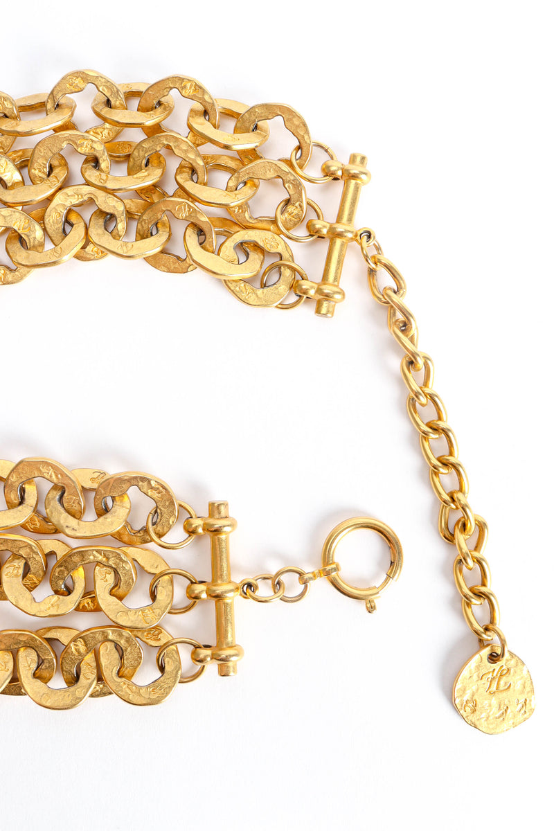 Vintage Karl Lagerfeld Triple Chain Choker Necklace clasp/clasp link detail @ Recess LA