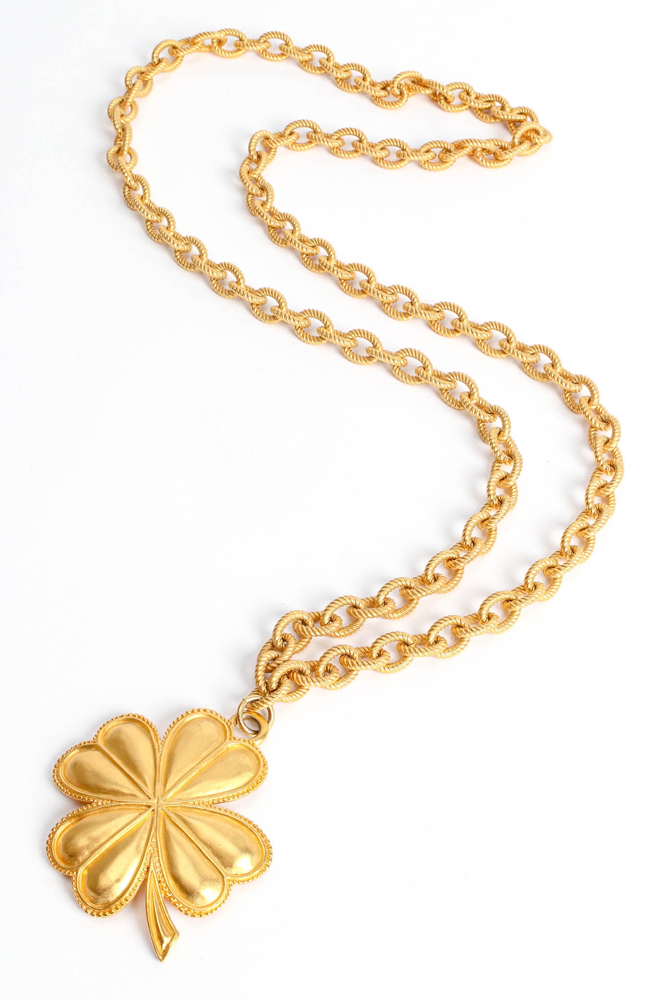 Vintage Karl Lagerfeld Lucky Clover Leaf Necklace @ Recess Los Angeles