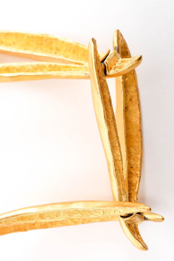 Vintage Karl Lagerfeld Abstract Stem Choker Necklace hinge tarnish  @ Recess Los Angeles