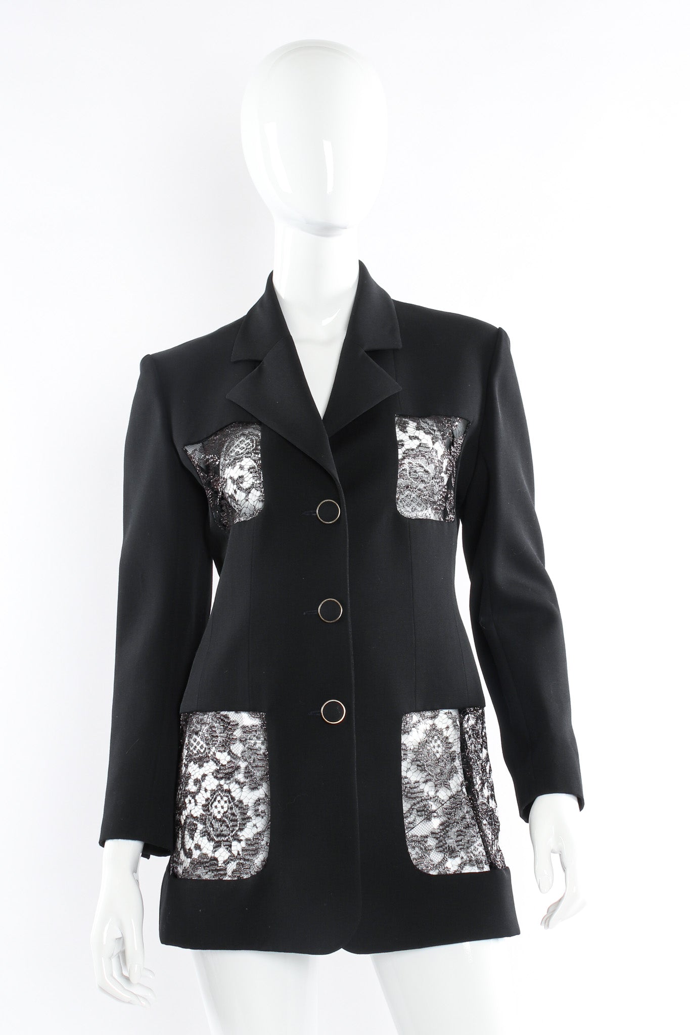 Vintage Karl Lagerfeld Lace Panel Wool Blazer – Recess