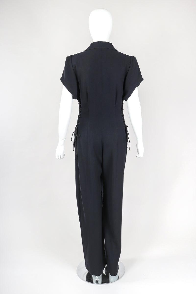 Recess Designer Consignment Vintage Karl Lagerfeld Wool Patch Pocket Utility Jumpsuit Flightsuit Coverall Los Angeles Resale
