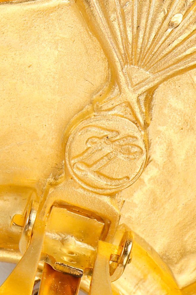 Recess Vintage Karl Lagerfeld Signature Stamp on goldtone metal