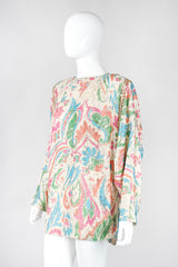 Recess Los Angeles Vintage Lucie Ann Floral Lamé Brocade Glitter Batwing Top