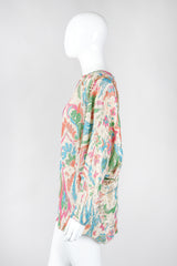 Recess Los Angeles Vintage Lucie Ann Floral Lamé Brocade Glitter Batwing Top
