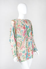 Recess Los Angeles Vintage Lucie Ann Floral Lamé Brocade Glitter Batwing Top