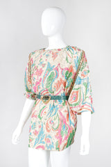 Recess Los Angeles Vintage Lucie Ann Floral Lamé Brocade Glitter Batwing Top