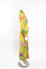 Vintage Ken Scott Tropical Chiffon Shirt Dress Duster on Mannequin side at Recess LA