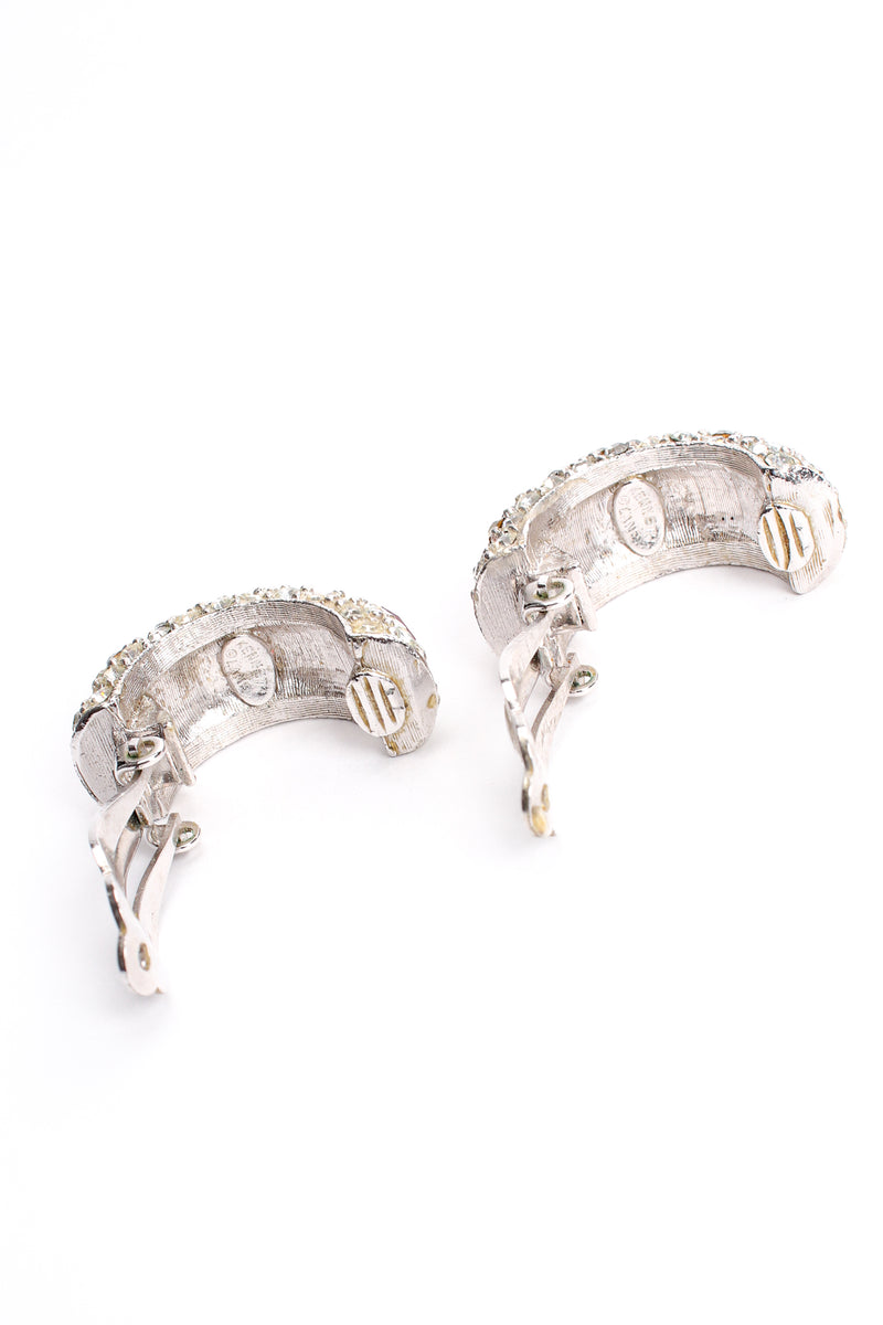 Vintage Kenneth Jay Lane Diamond Ruby Collar Bracelet & Earring Set earrings back @ Recess LA