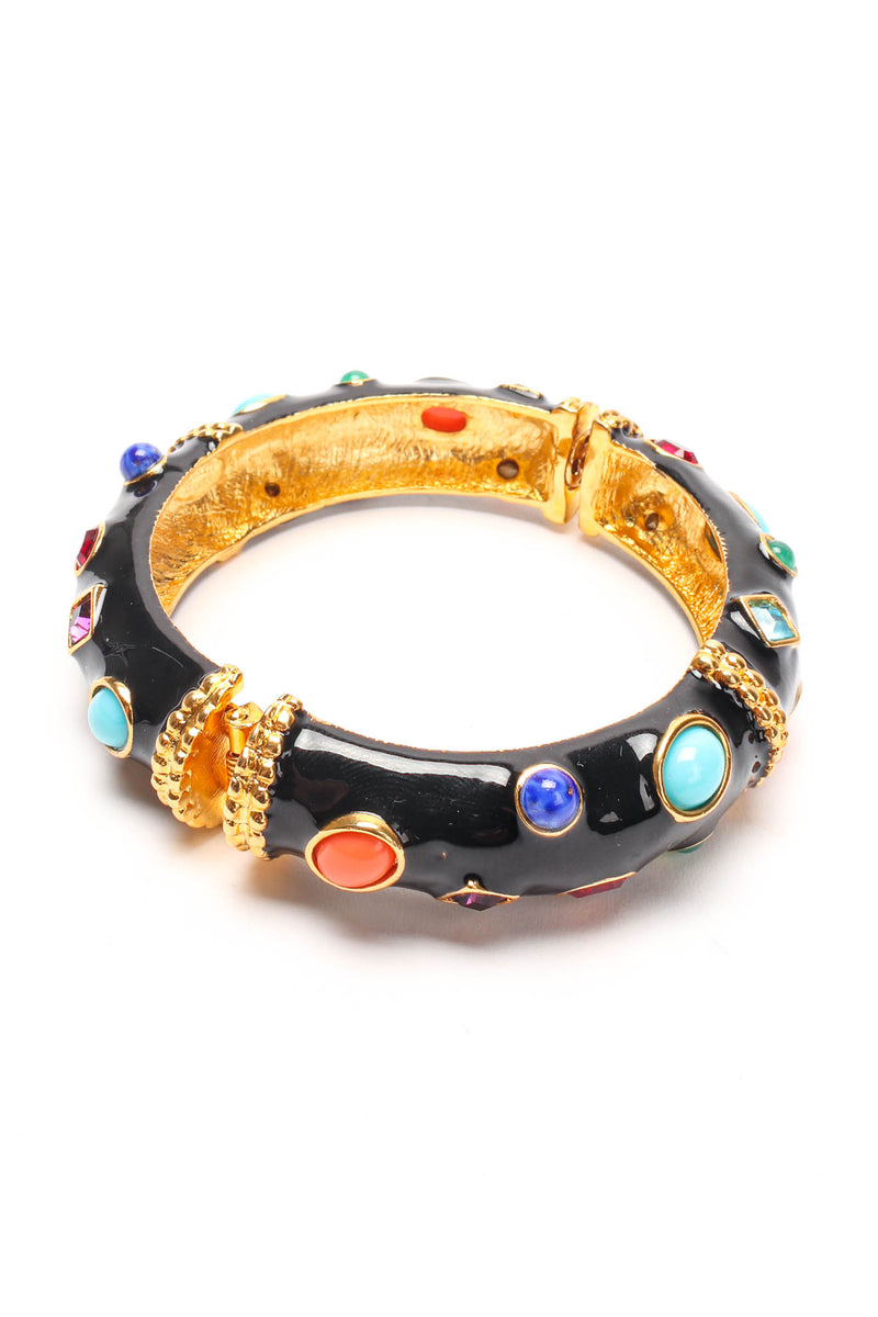 Vintage Kenneth Jay Lane Jeweled Enamel Bracelet hinge close @ Recess LA