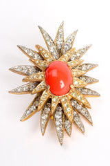 Vintage Kenneth Jay Lane Coral Rhinestone Burst Earrings at Recess Los Angeles