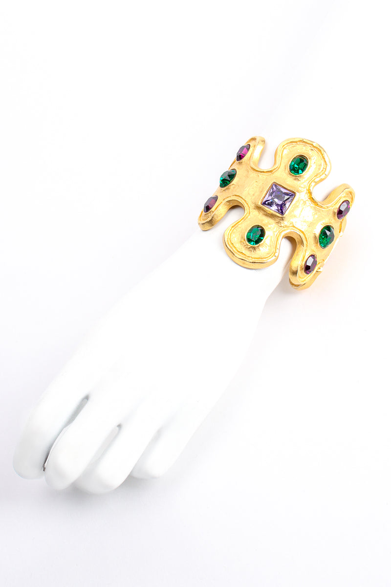 Vintage Kenneth Lane Jeweled Wavy Cuff Bracelet on Mannequin at Recess Los Angeles