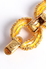 Vintage Kenneth Lane KJL Textured Link Bracelet signature cartouche at Recess Los Angeles