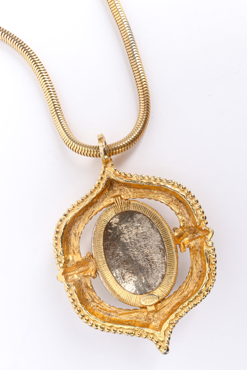 Vintage Kenneth Jay Lane Scarab Amulet Pendant Necklace pendant reverse  @ Recess LA