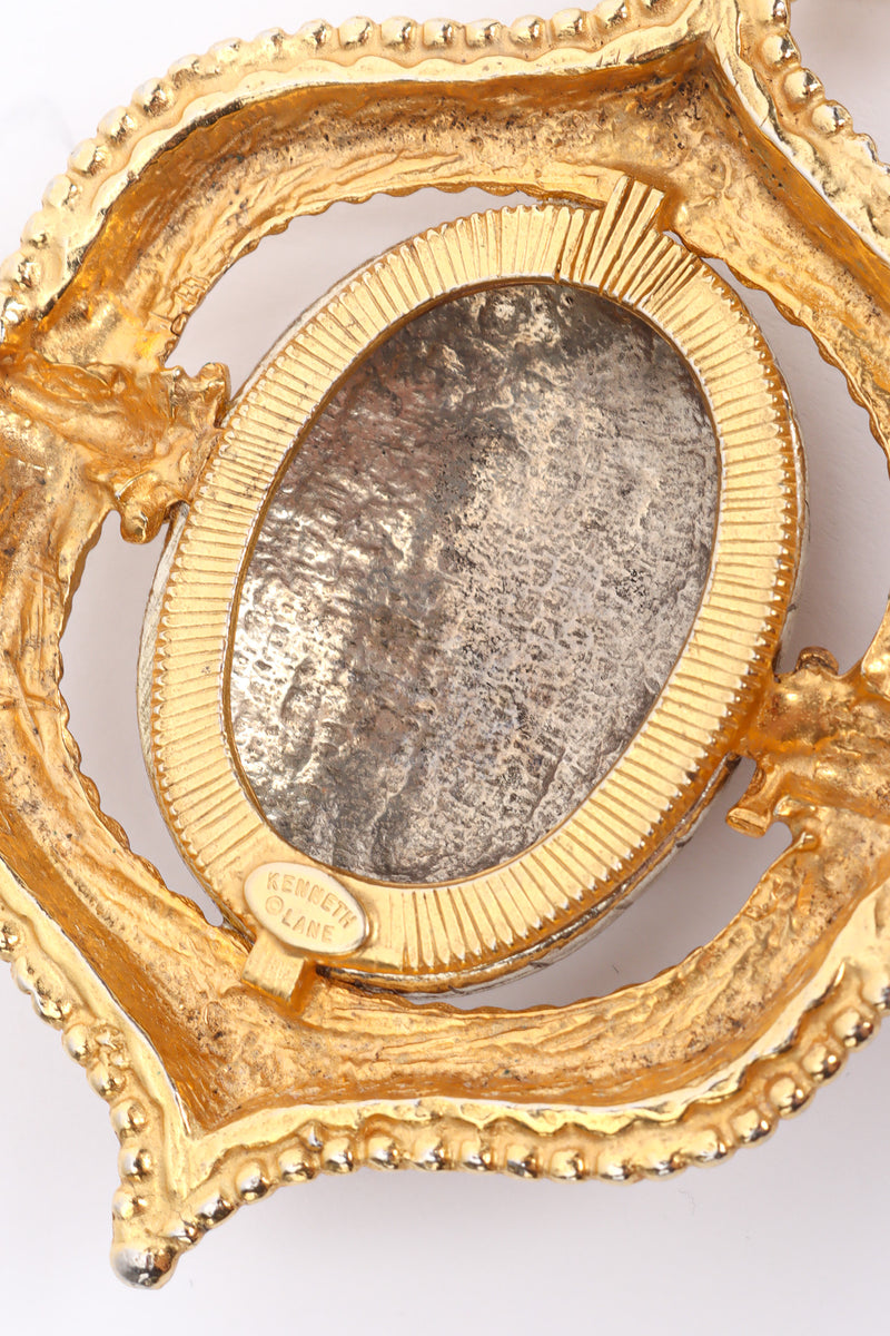 Vintage Kenneth Jay Lane Scarab Amulet Pendant Necklace signed @ Recess LA