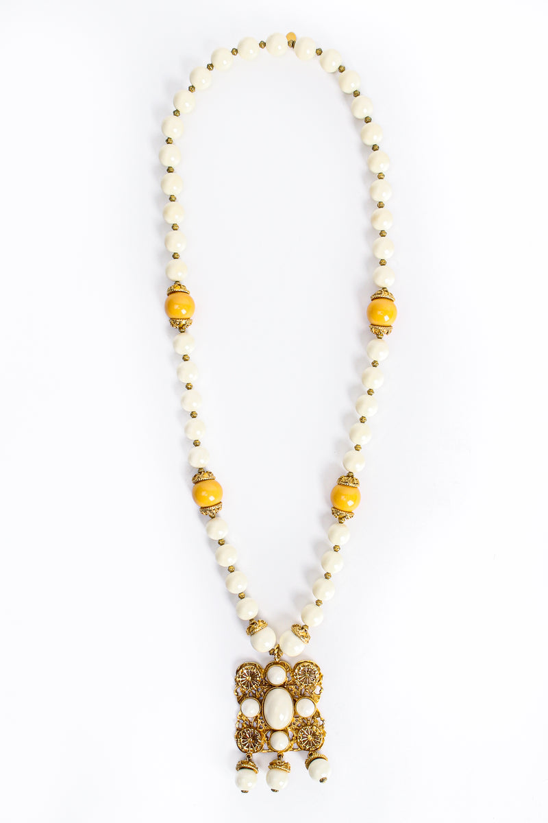 Vintage Kenneth Lane Filigree Bone Bead Layering Necklace at Recess Los Angeles 