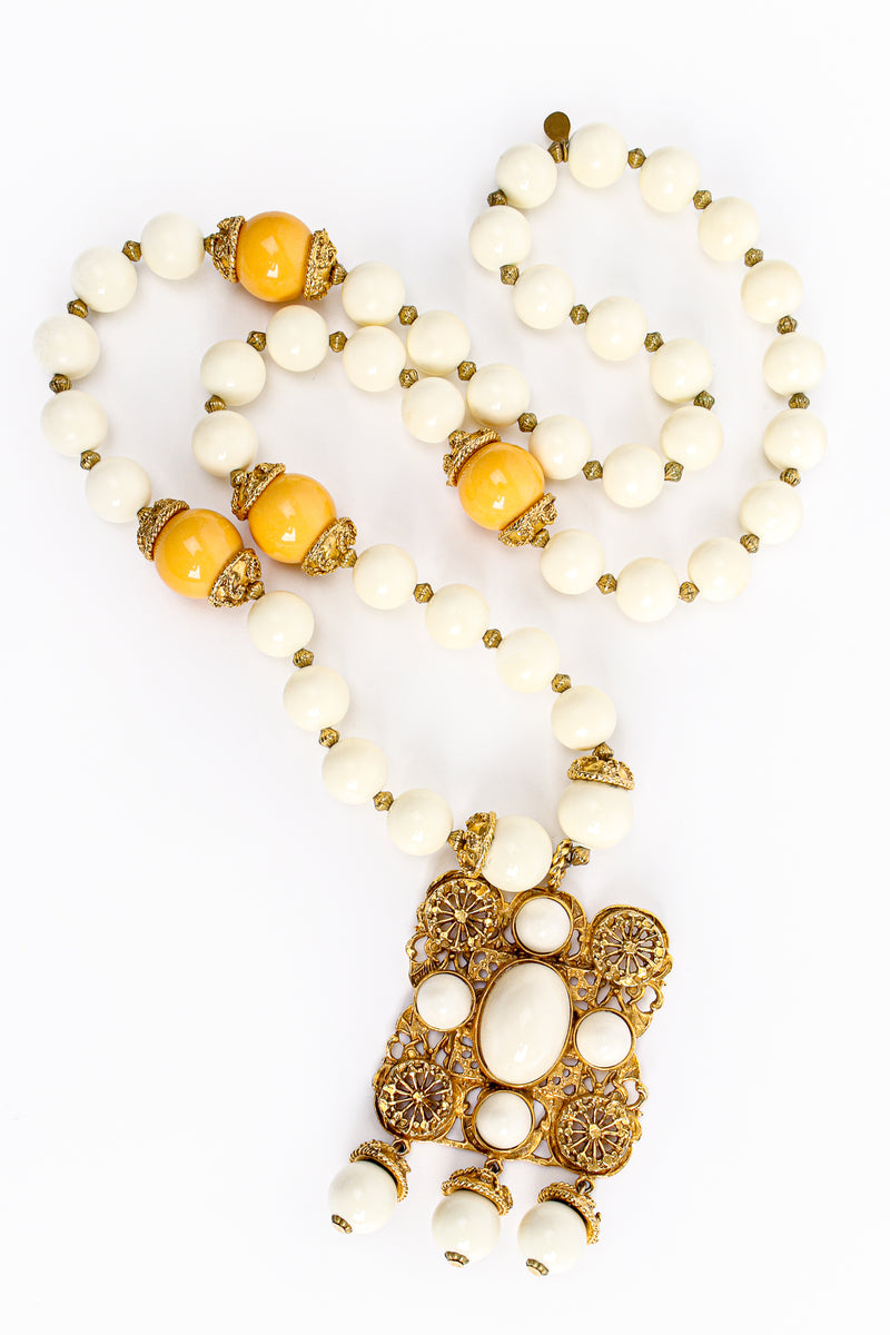 Vintage Kenneth Lane Filigree Bone Bead Layering Necklace at Recess Los Angeles 